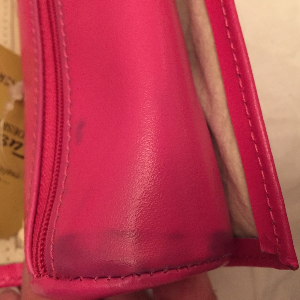 NWT Pink Leather Jewelry Travel Case - Picture 7 of 7